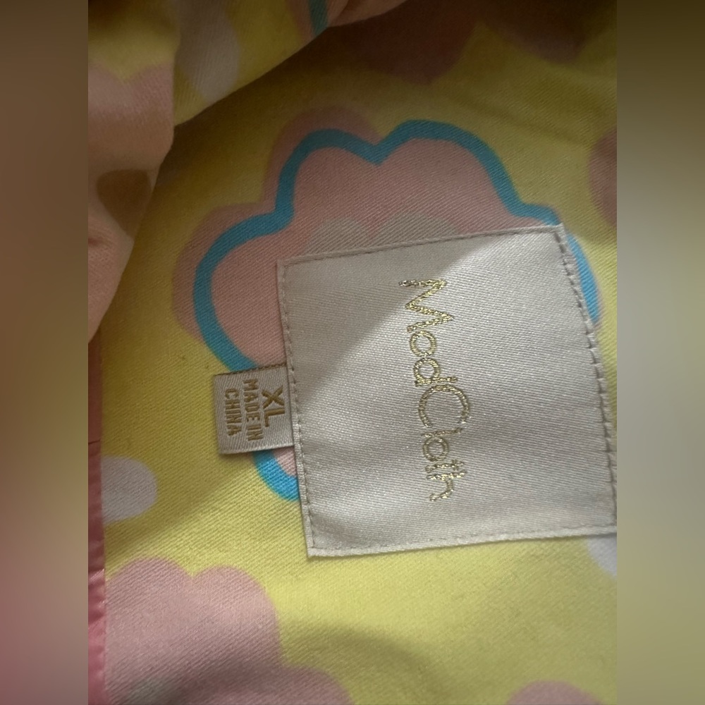 Modcloth Women's Yellow Floral Long Sleeve Delightful Direction Trench Coat 2X